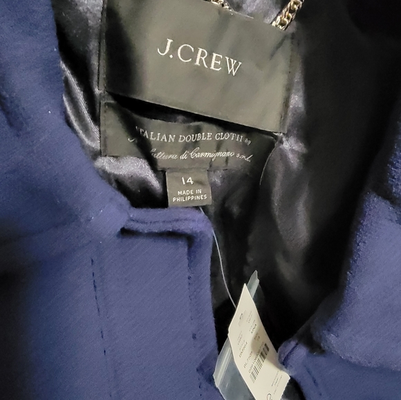 NwT Jcrew navy blue coat jacket wool lady day Italy princess - Picture 7 of 9